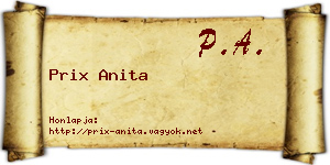 Prix Anita névjegykártya
